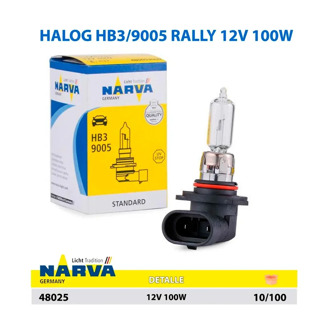  HALOGENO HB3/9005 RALLY 12V 100W