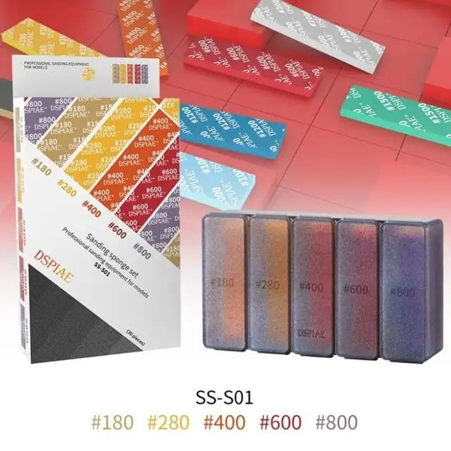 DSPIAE Esponjas abrasivas  de 180 a 800, 30 unidades