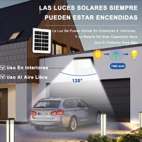 2pzs Lámpara Solar Exterior Con Reflectores Led Para Jardín 200 focos 5
