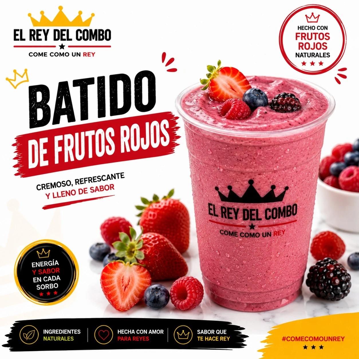 Batido de frutos rojos