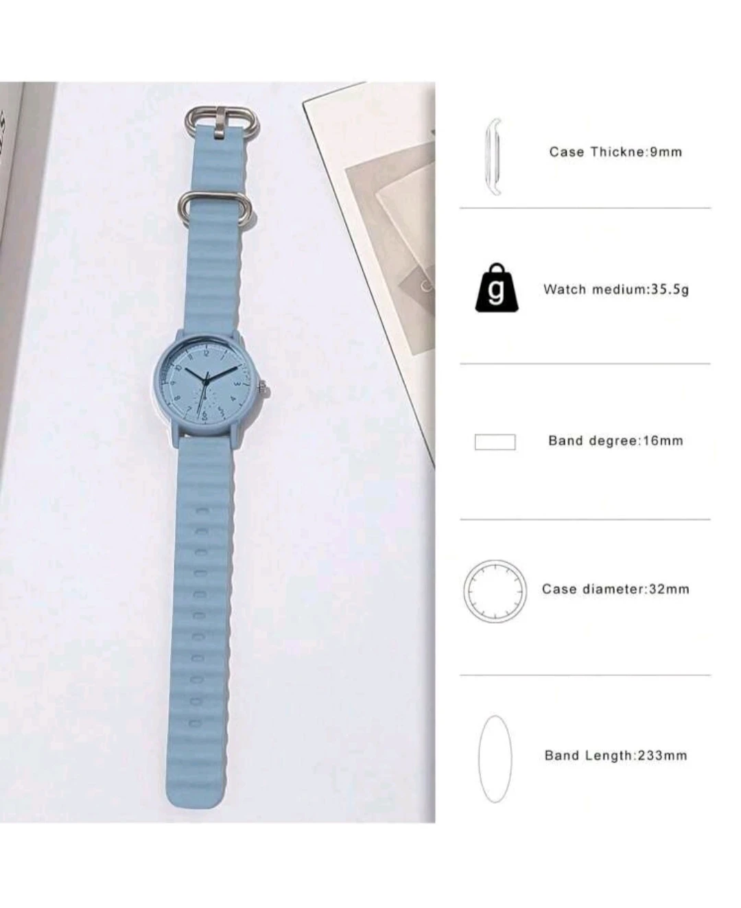 Reloj minimalista/ Correa de silicona 3
