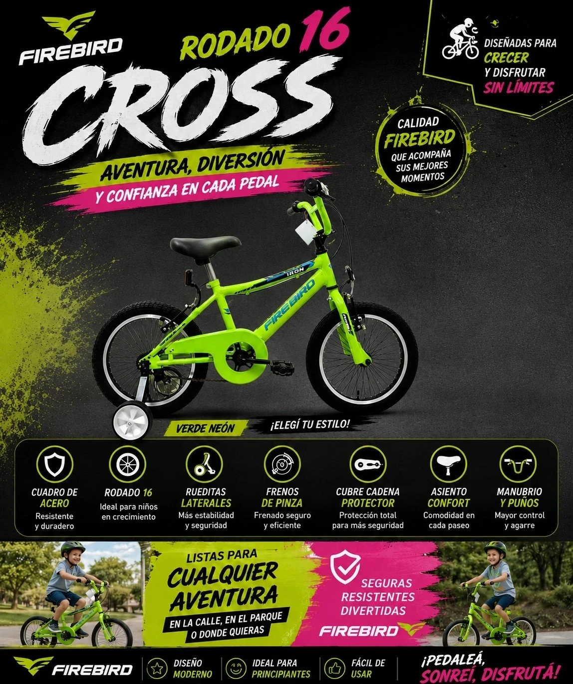 Bicicleta R16 Firebird Cross Varon