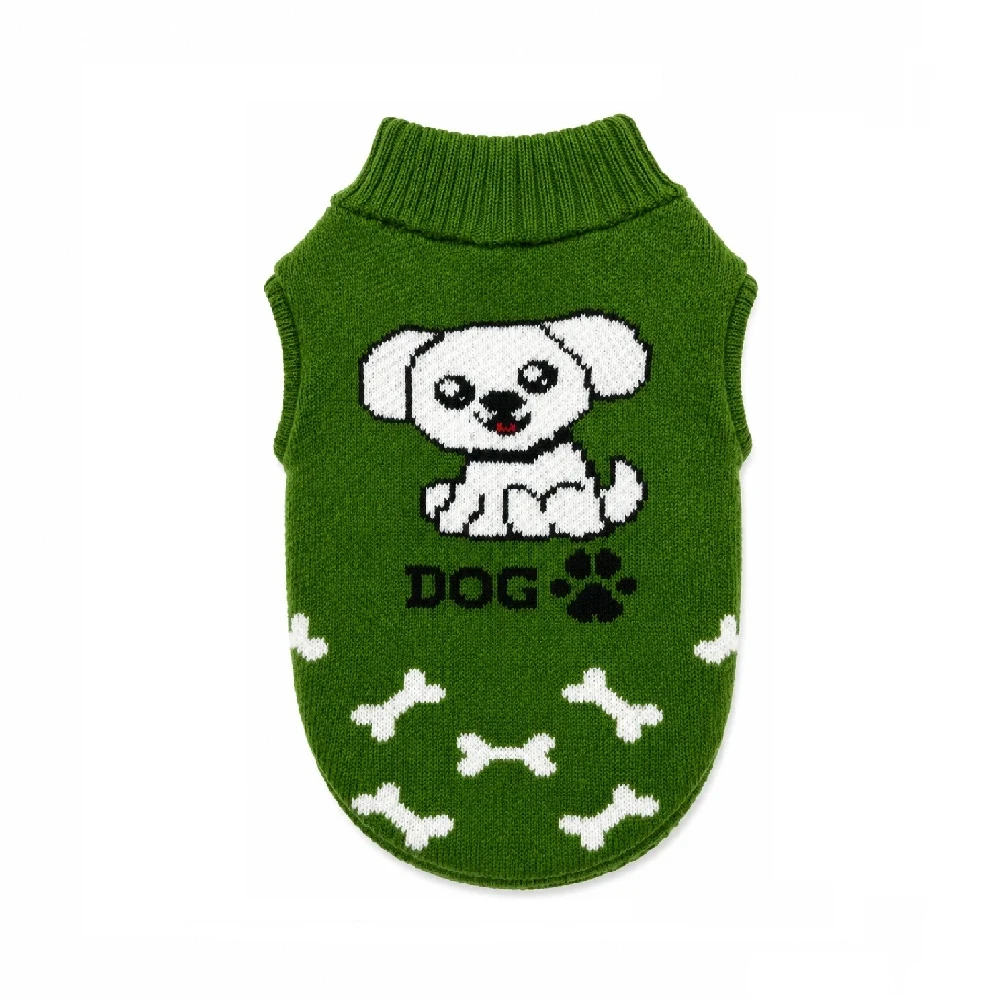  Chompa de lana hipoalergénica para perros y gatos Dog verde