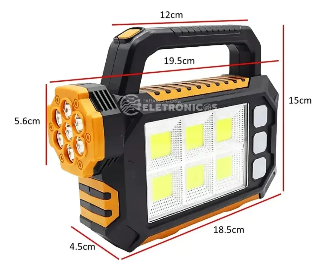 Linterna Recargable Usb y Solar Powebank 3