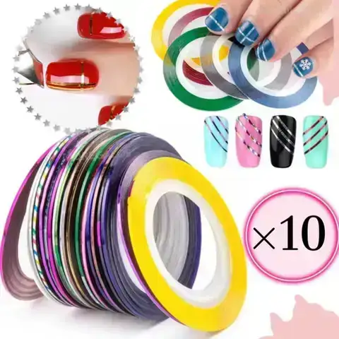 Set 10 Rollitos Hilo Decorativo para Uñas