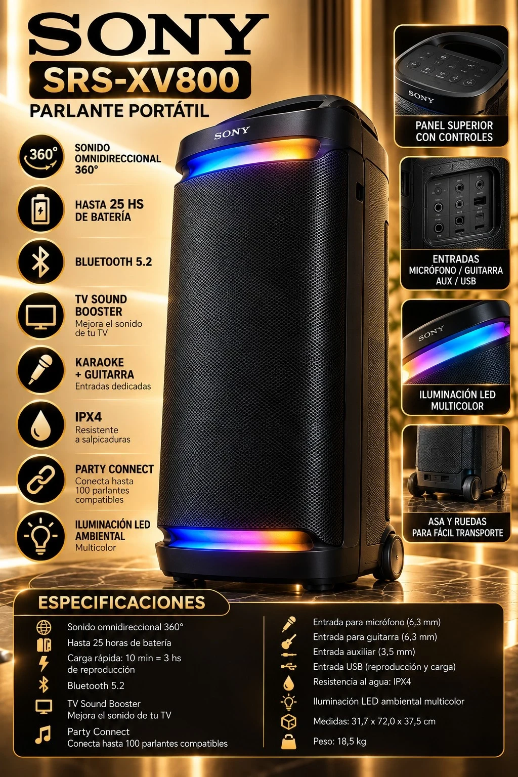 SONY SRS-XV800 *CONSULTAR DISPONIBILIDAD CON EL VENDEDOR*