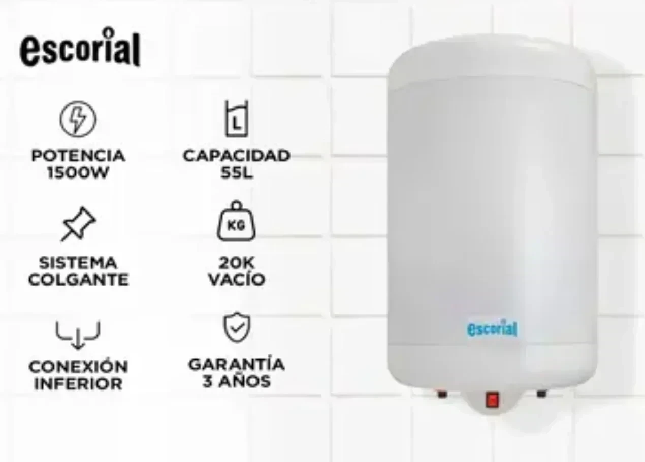 TERMOTANQUE ESCORIAL ELÉCTRICO 55L C/INF