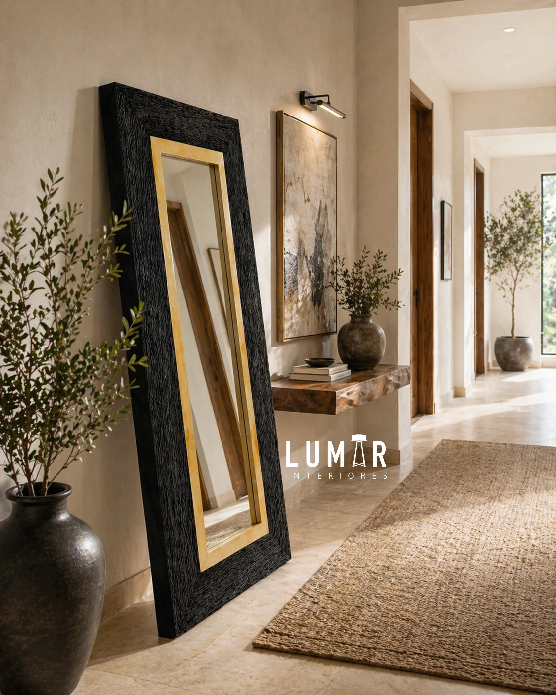 Espejo OJO TIGRE RECTANGULAR Corteza Madera 5