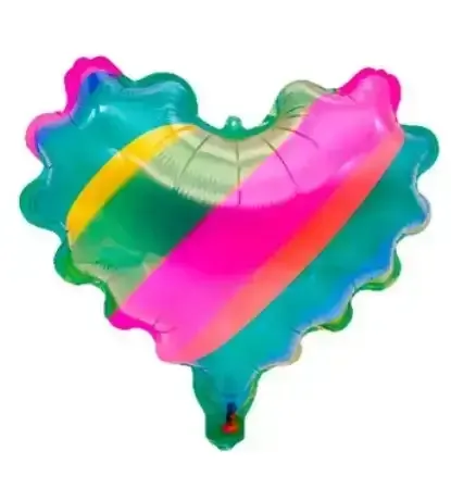 Globo metalizado corazon ondas 18 pulgadas (45 cm)