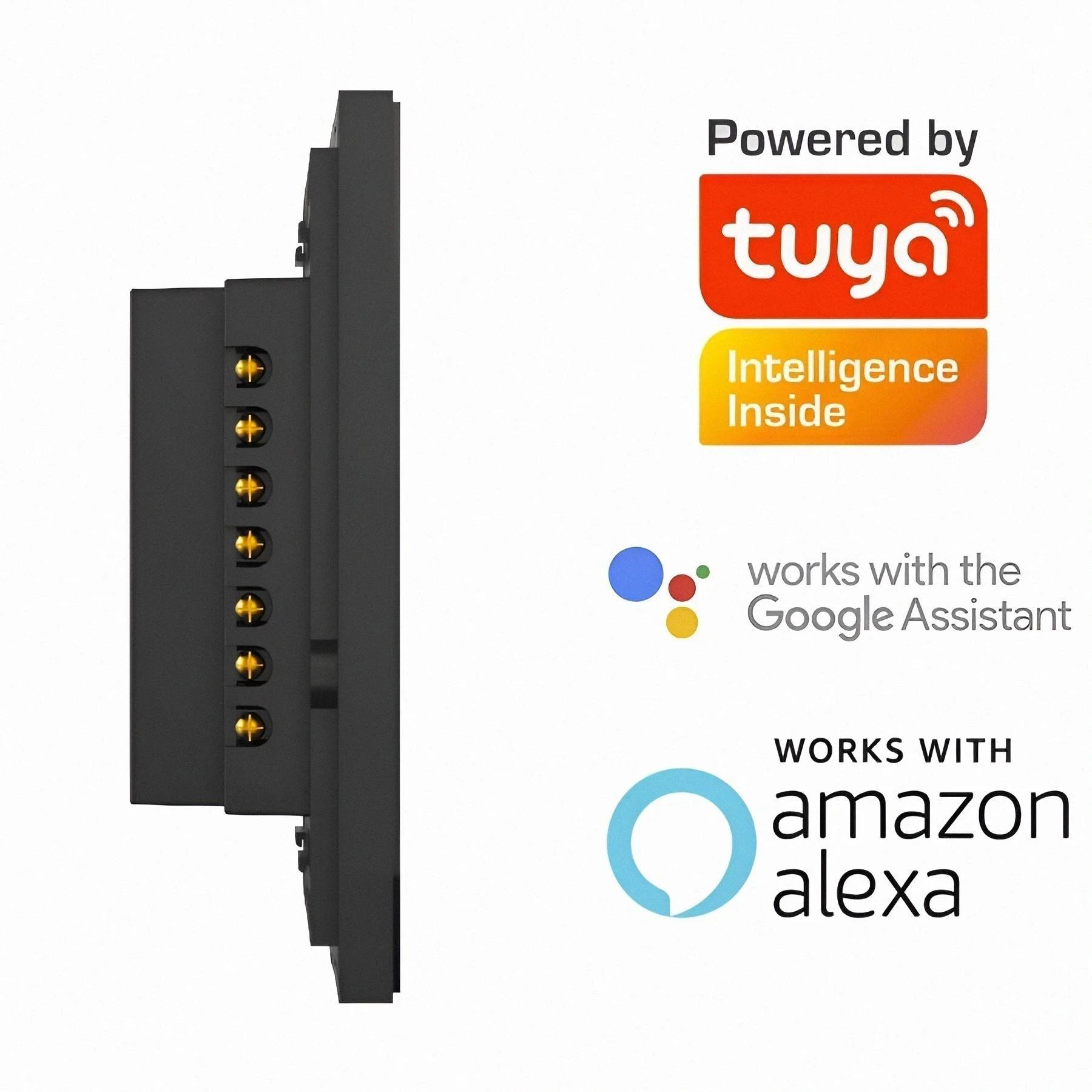 INTERRUPTOR SIMPLE INTELIGENTE WIFI 10A 120VAC COLOR NEGRO S/NEUTRO DEXEL SMART 2