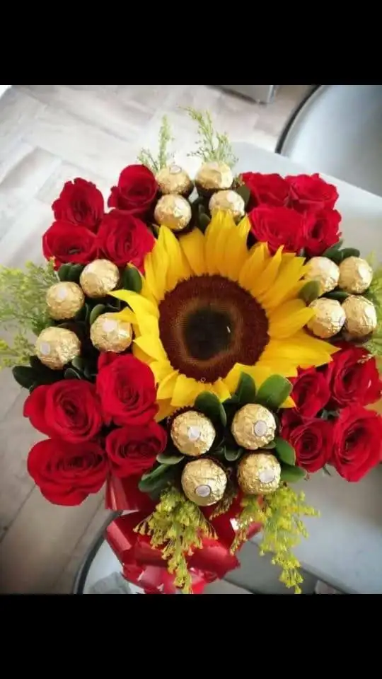 Caja girasol y chocolate 