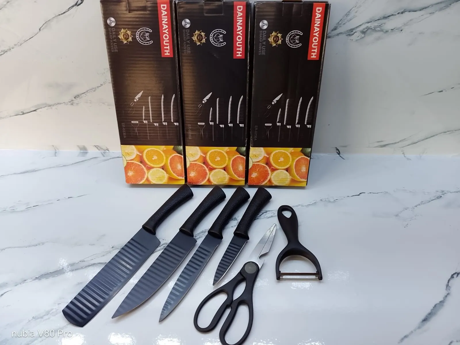 SET DE CUCHILLOS NEGROS 