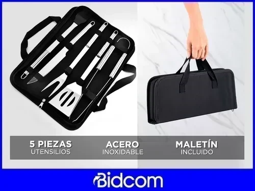 Set 5 Piezas Premium Para Parrilla Acero Inoxidable Asado 2
