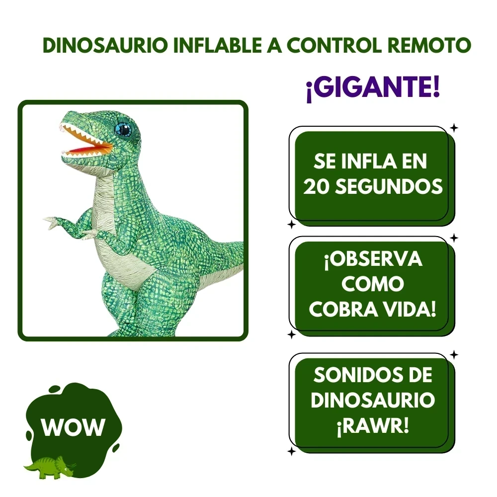DINOSAURIO INFLABLE A CONTROL REMOTO  2