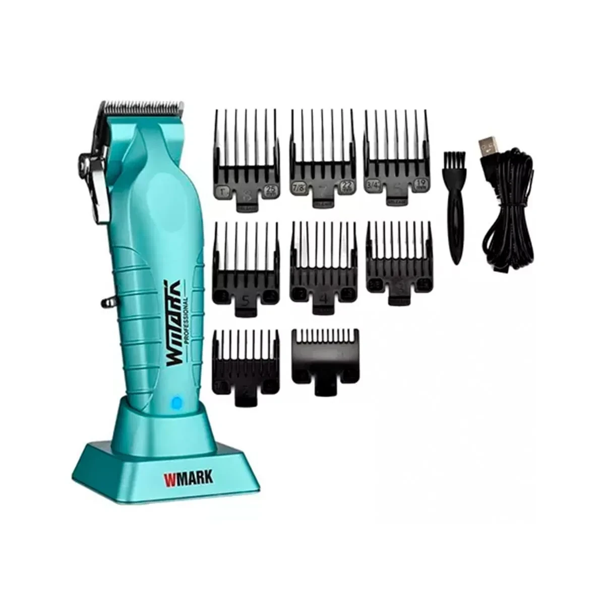 Maquina Clipper Profesional Wmark Ng133 Celeste Barberia