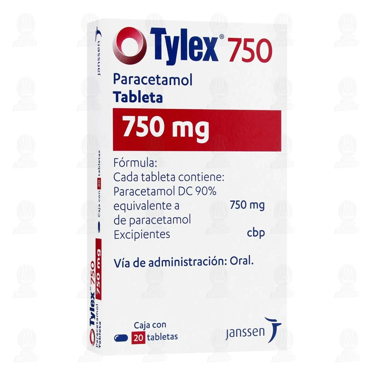 Tylex 750 mg, 20 Tabletas. 