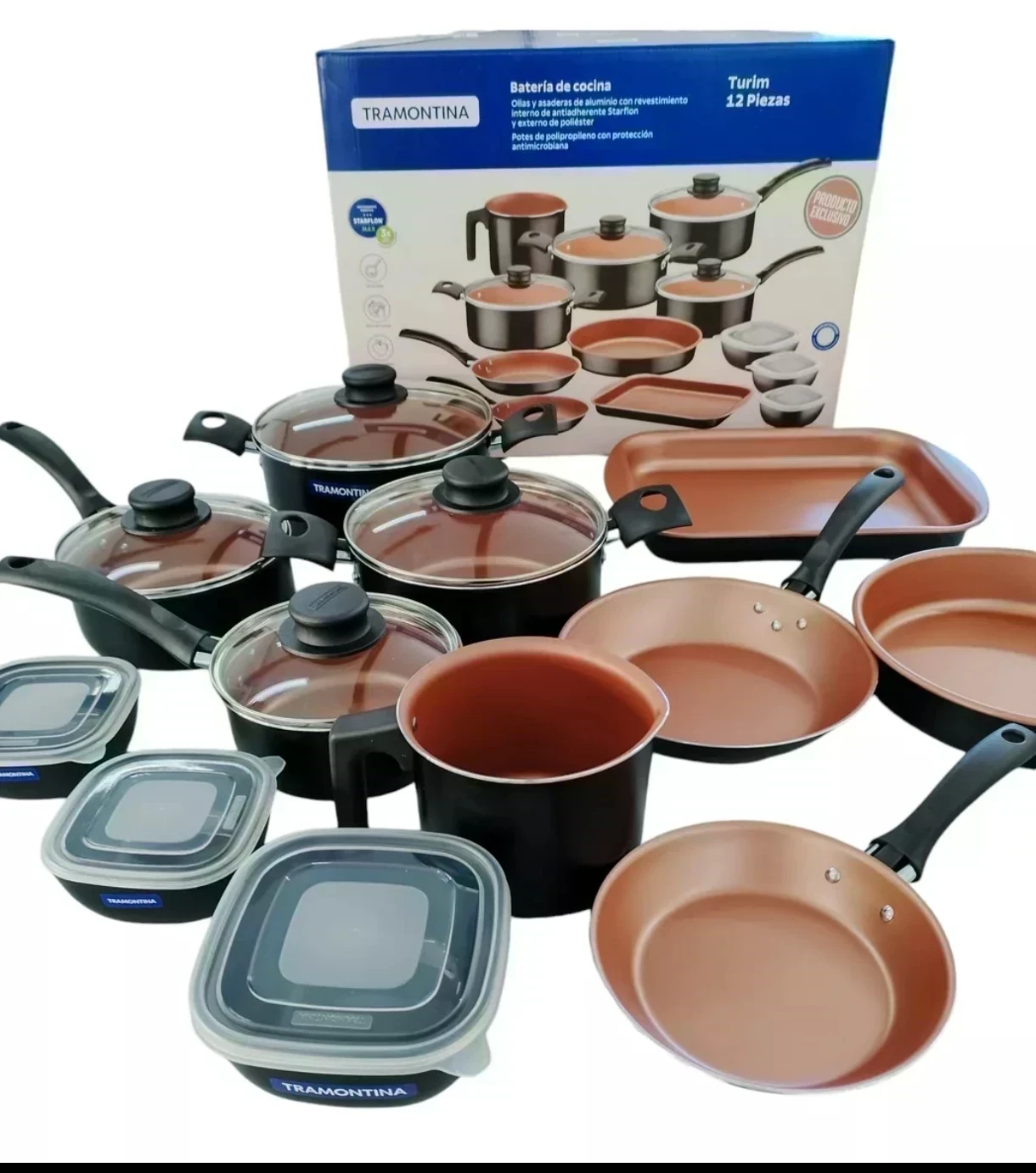 BATERIA DE OLLAS TRAMONTINA TURIM 12PZ