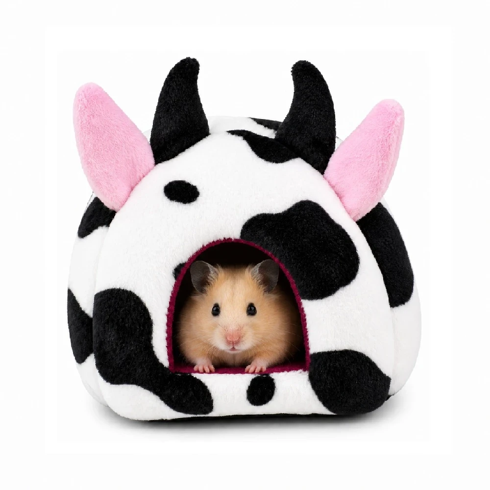 Cama Tipo Cueva Para Hámster Diseño Temático Vaca