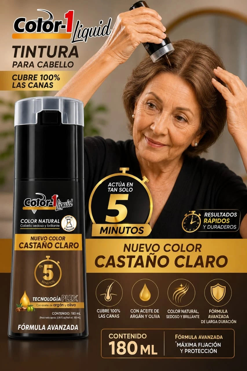 color-1 tinte 5 minutos x180 ml tono castaño claro