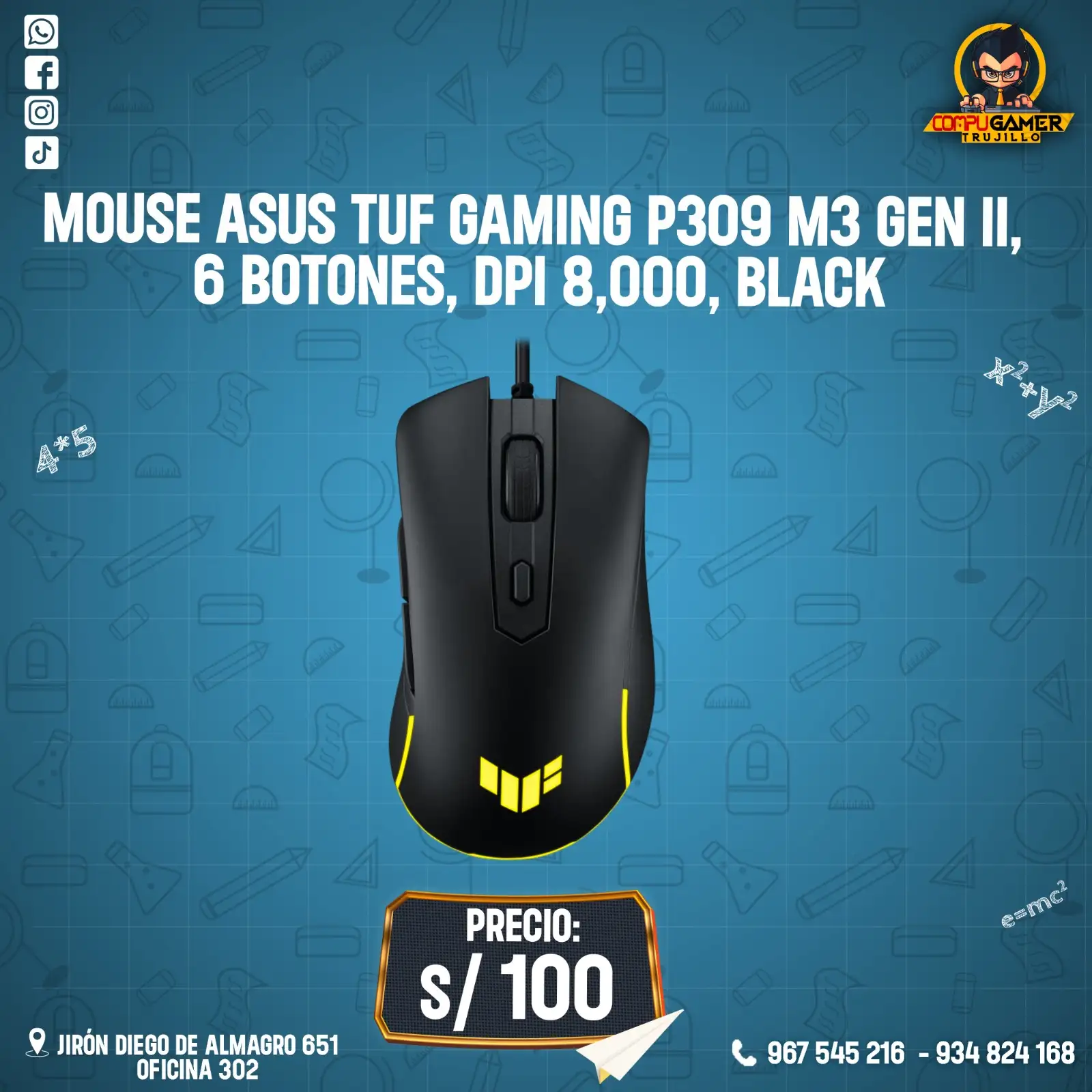 MOUSE ASUS TUF GAMING P309 M3 GEN II BLACK