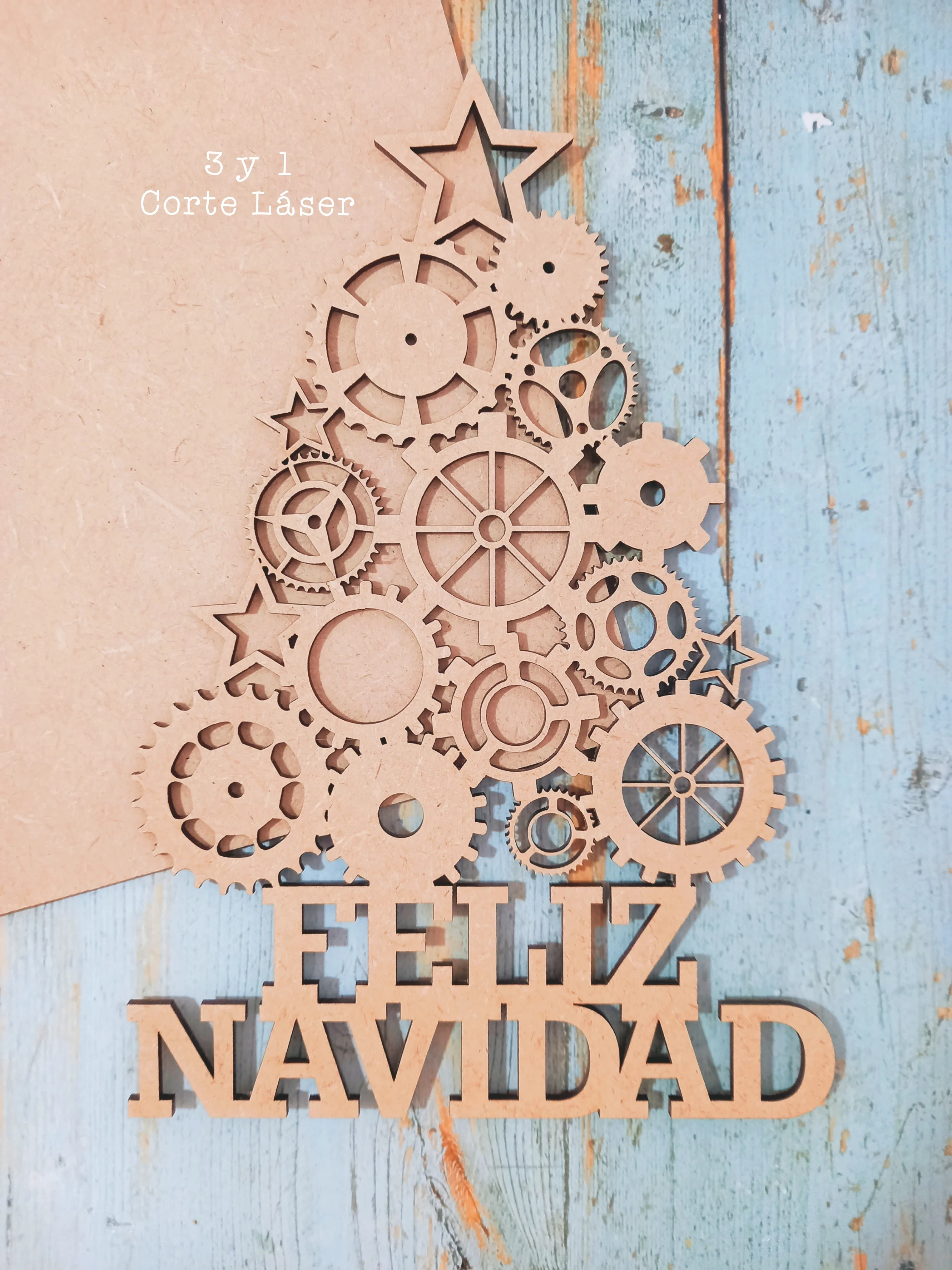 CARTEL ÁRBOL NAVIDEÑO ENGRANAJES 2