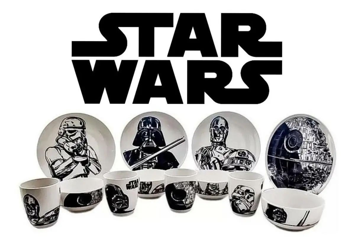 Vajilla Porcelana Star Wars 12pza Lucasfilm Disney Colección 