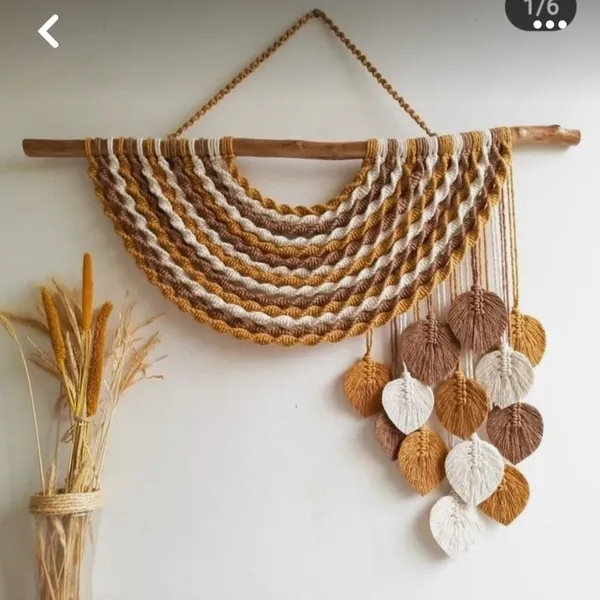 Tapiz Decorativo en hojas de macrame