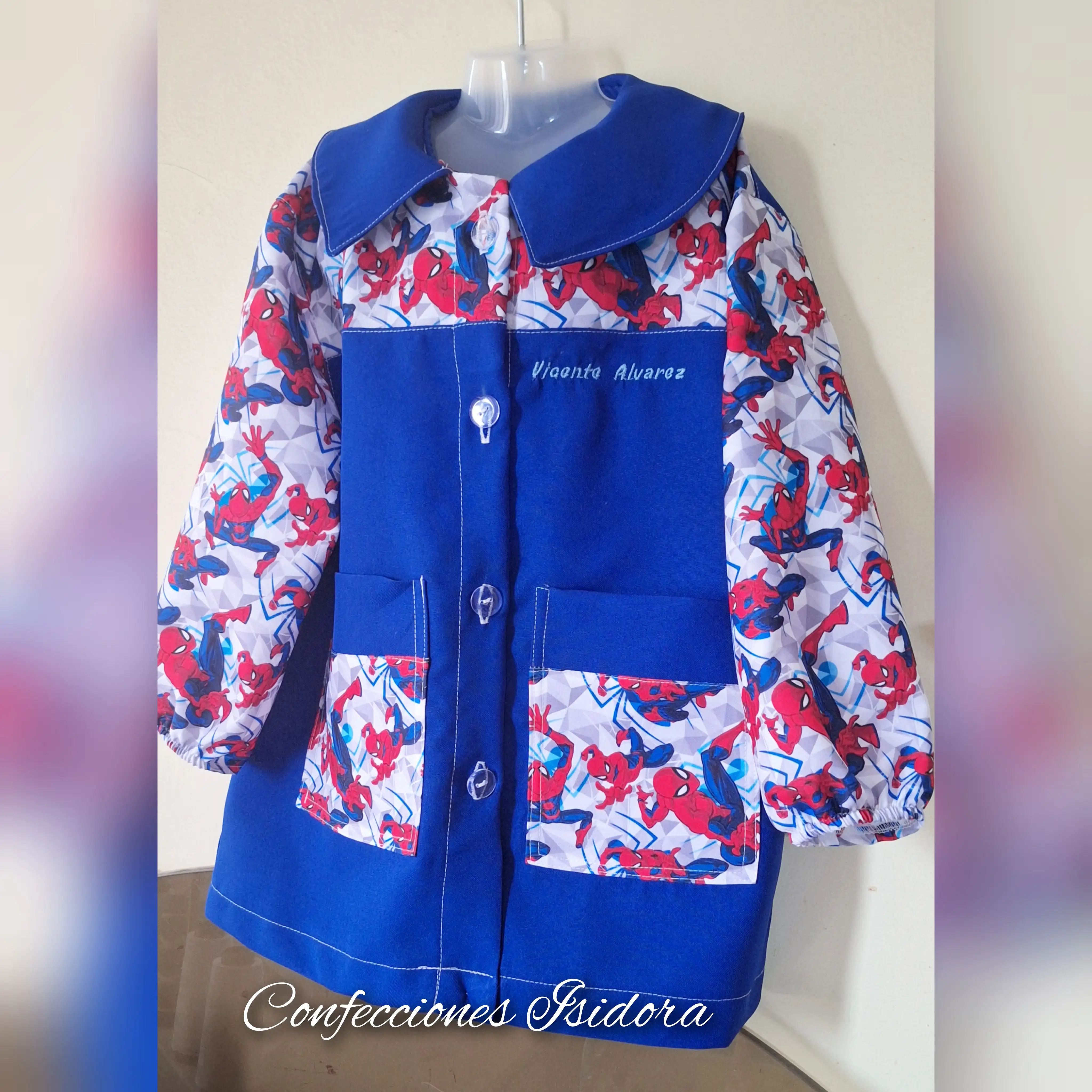 Delantal spaiderman, Azul rey  2