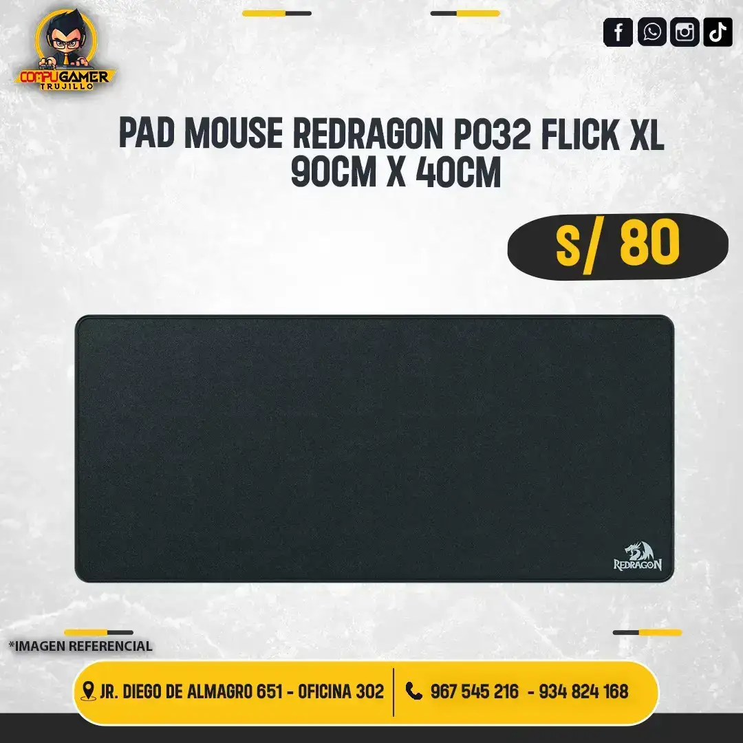 PAD MOUSE REDRAGON FLICK XL P032 90x40 cm