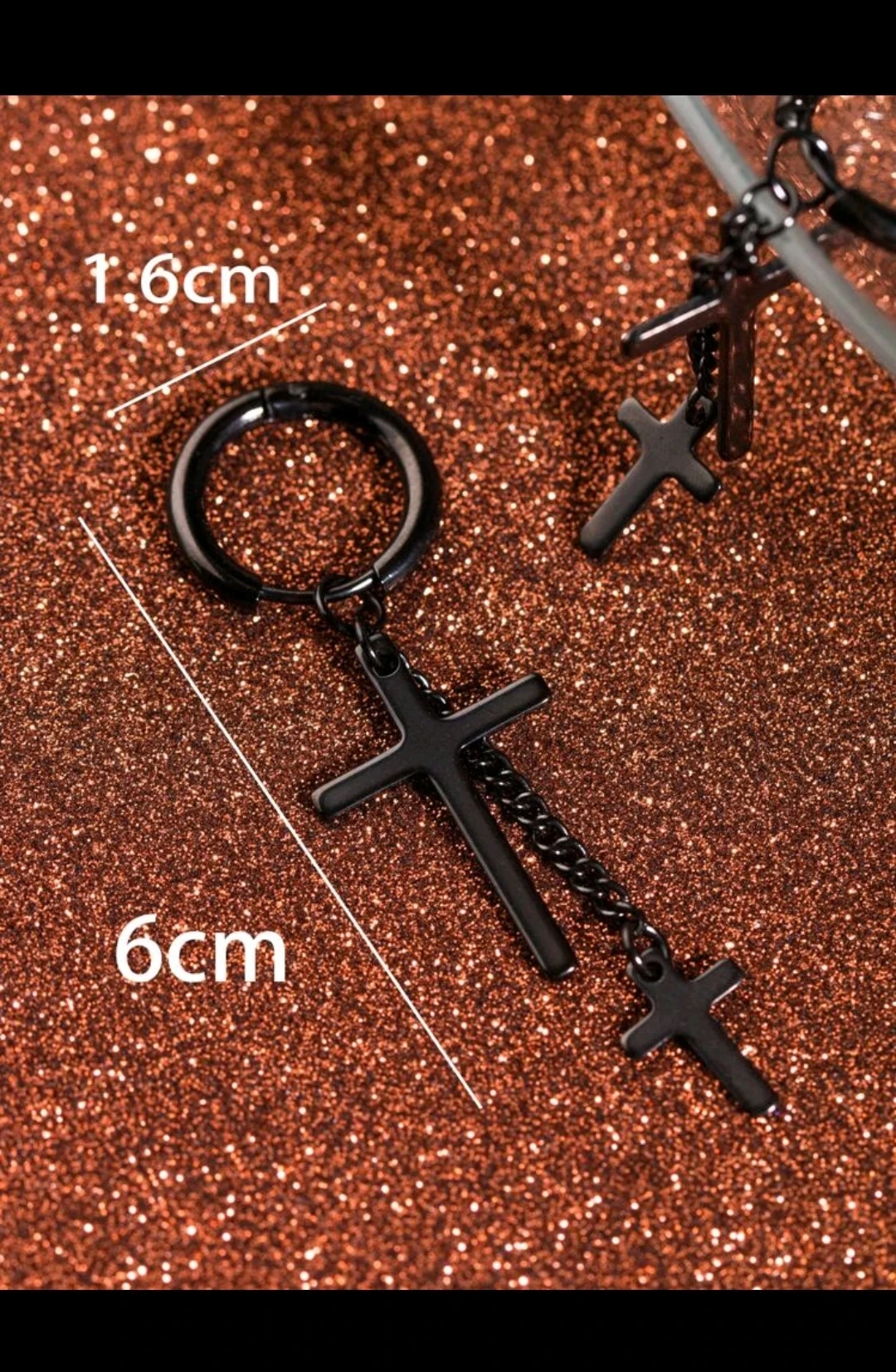 Pendientes unisex/ Cruz colgante 4