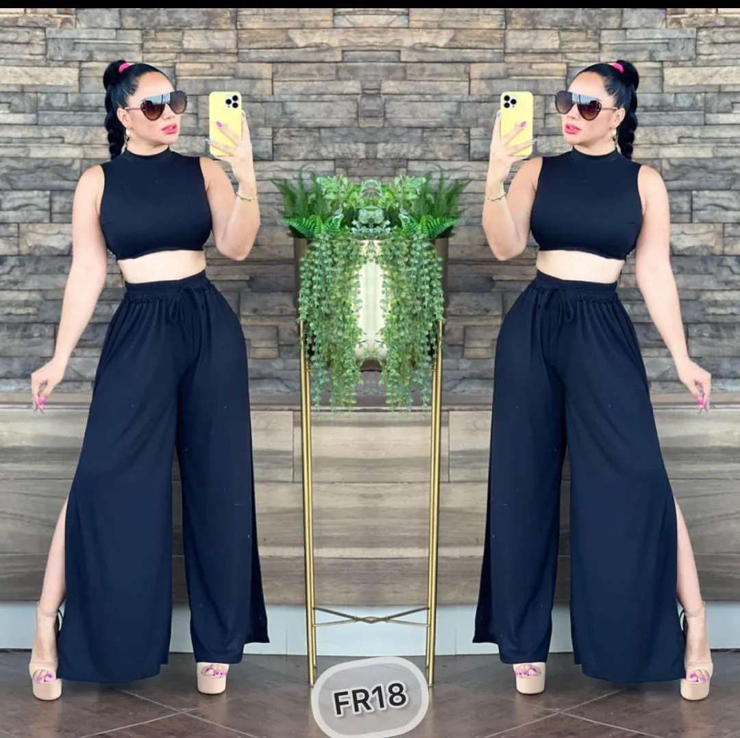 Conjunto pantalon abierto y top 3