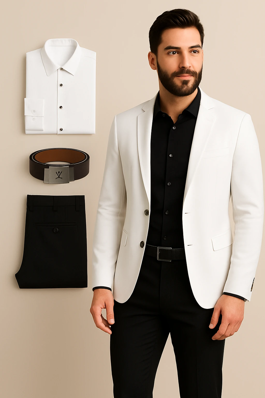 Conjunto formal BLAZERS, PANTALON, CAMISA, CORREA 2