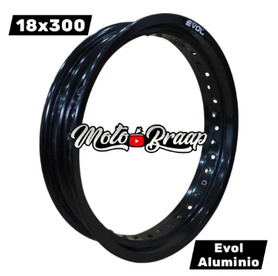 18 x 300 Rin evol aluminio color negro 9,5 cm 36 huecos