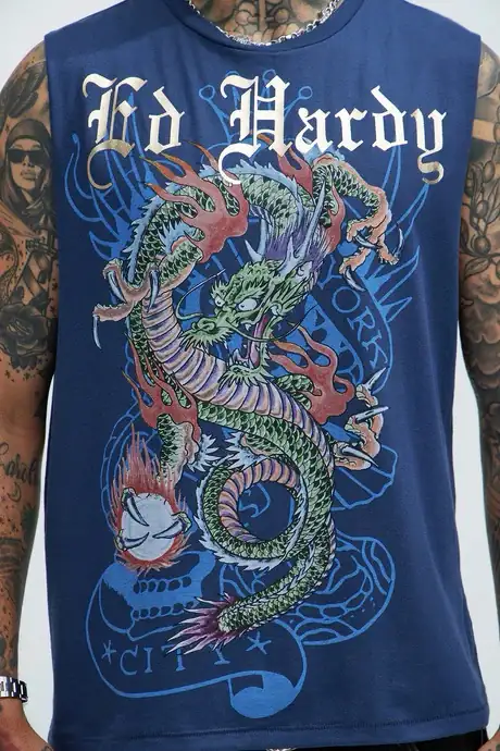 Ed Hardy Dragon Muscle Tee - Xl y Xxl 2