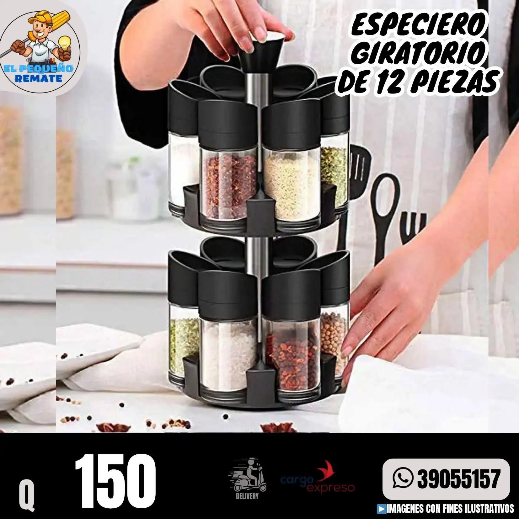 ESPECIERO GIRATORIO DE 12 PIEZAS