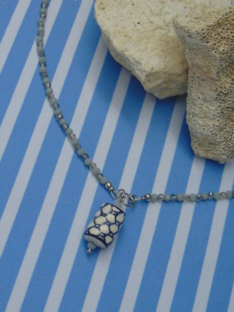CHOKER ACERO DOR MURANO GIRS DIJE MEDITERRANEO 