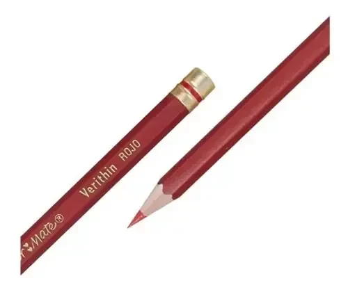 Lapiz rojo carmín con casquillo 