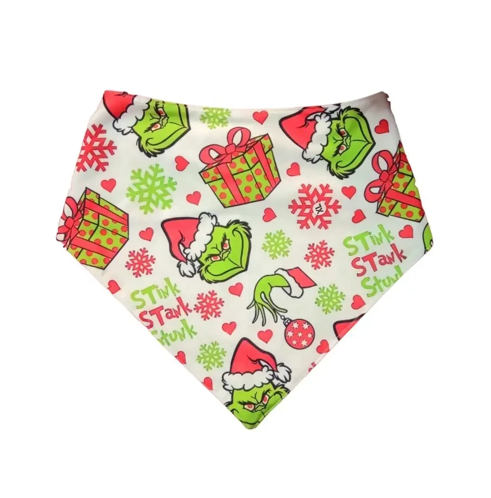 Bandanas navideña Grinch blanco