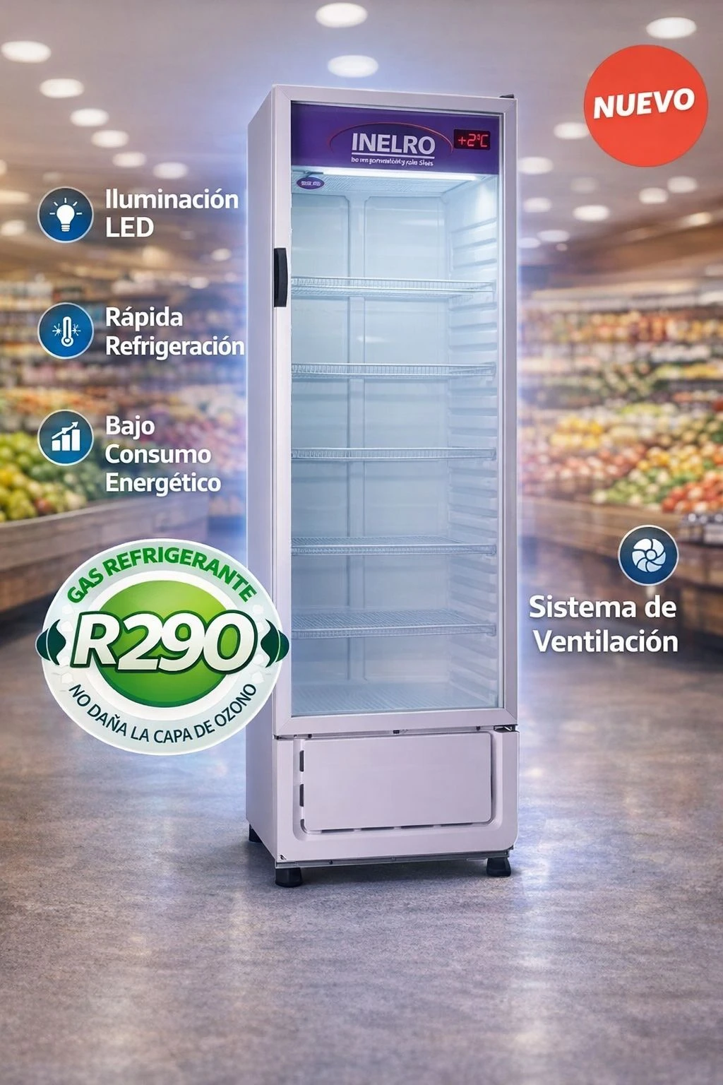Exhibidora Inelro MT-17 460Lts. Blanca