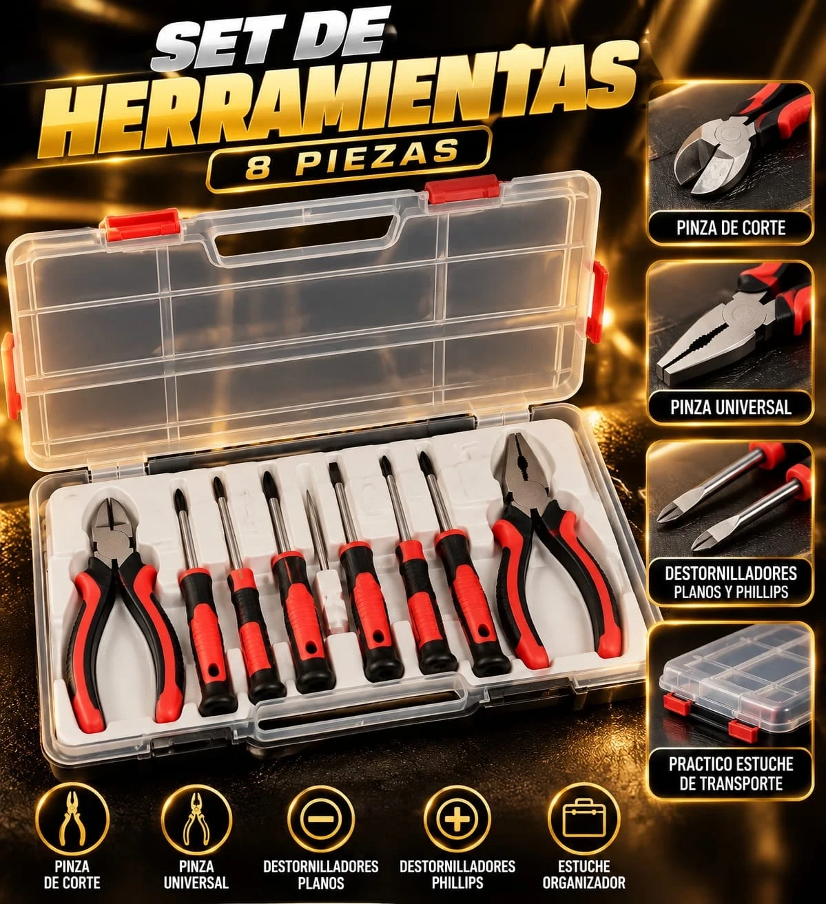 SET DE HERRAMIENTAS – 8 PIEZAS