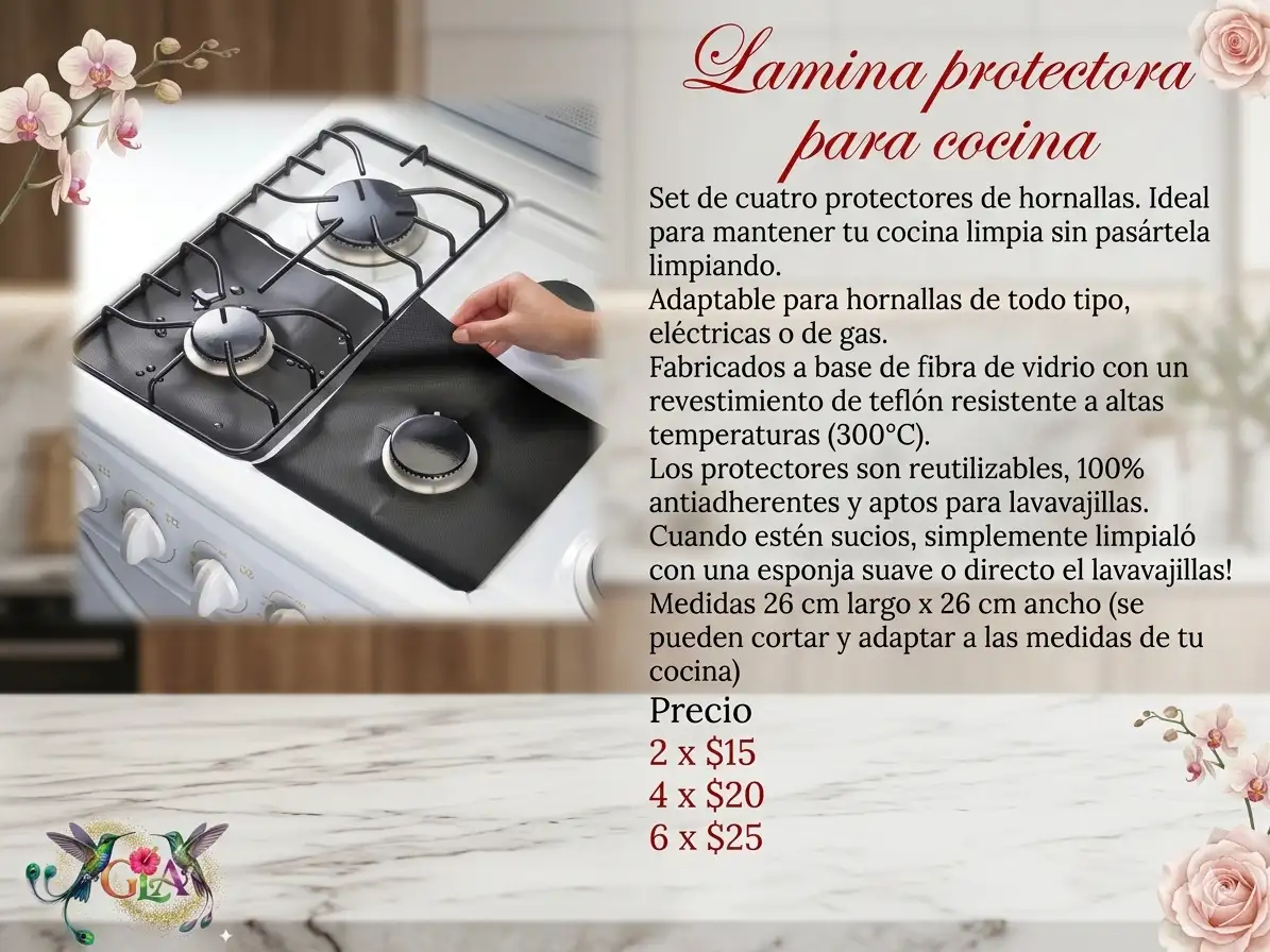 Lámina protectora para cocina