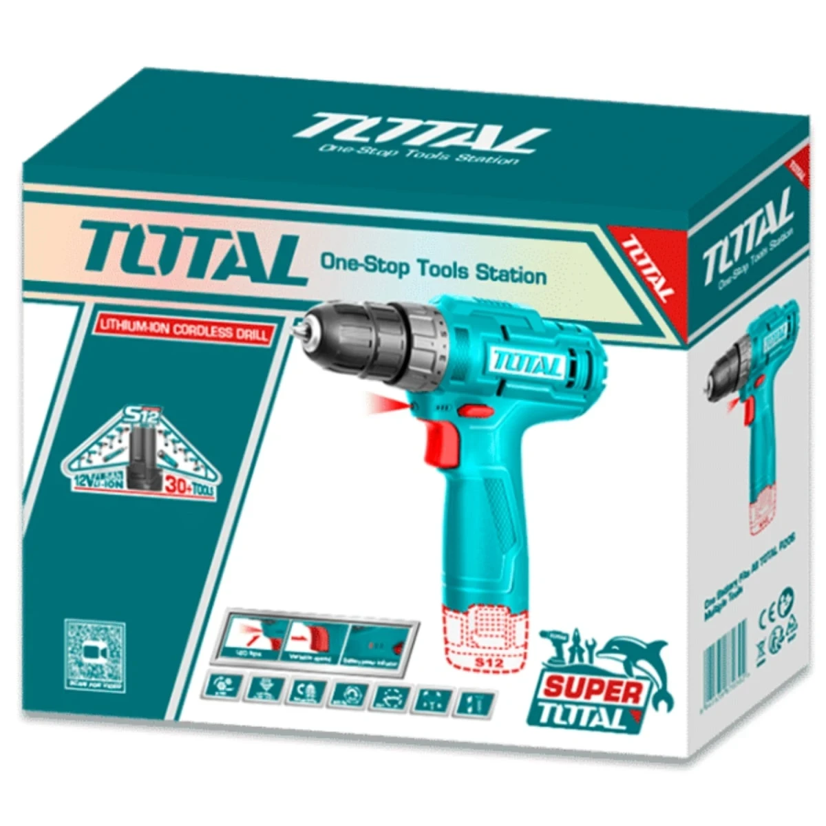 TDLI12428 Taladro atornillador 12v 20nm + batería tipo c total SKU: 