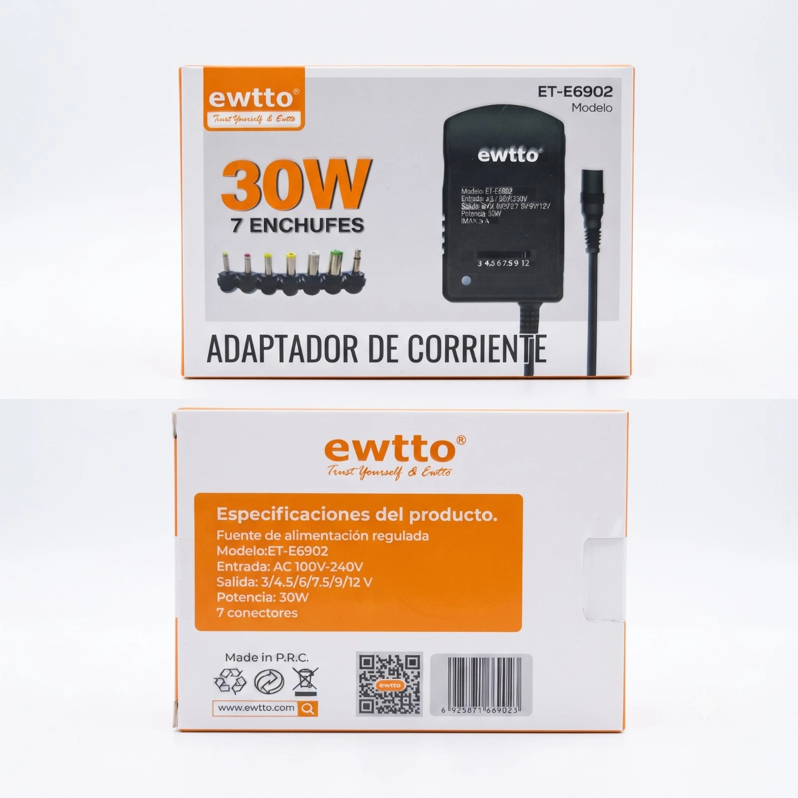 Adaptador de Corriente Regulado 30W Ewtto (Modelo ET-E6902)