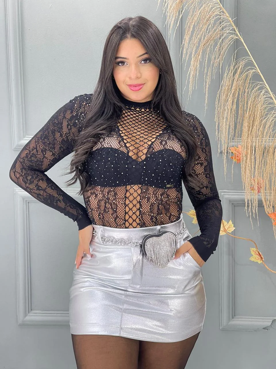 Body tule brilhoso exclusiva 