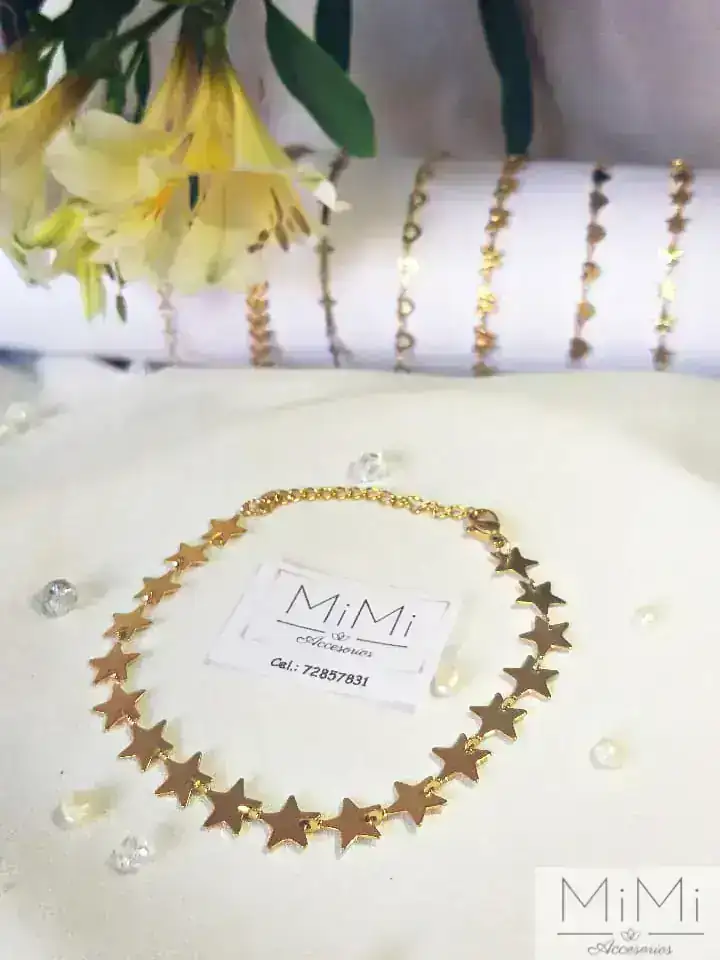 Manilla de estrellas en acero inoxidable 