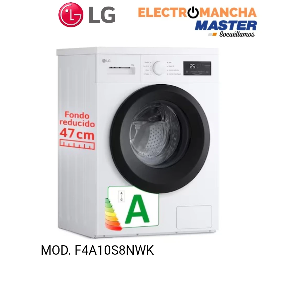 LAVADORA LG F4A10S8NWK 8 KILOS 1400 RPM. SLIM CLASE A 