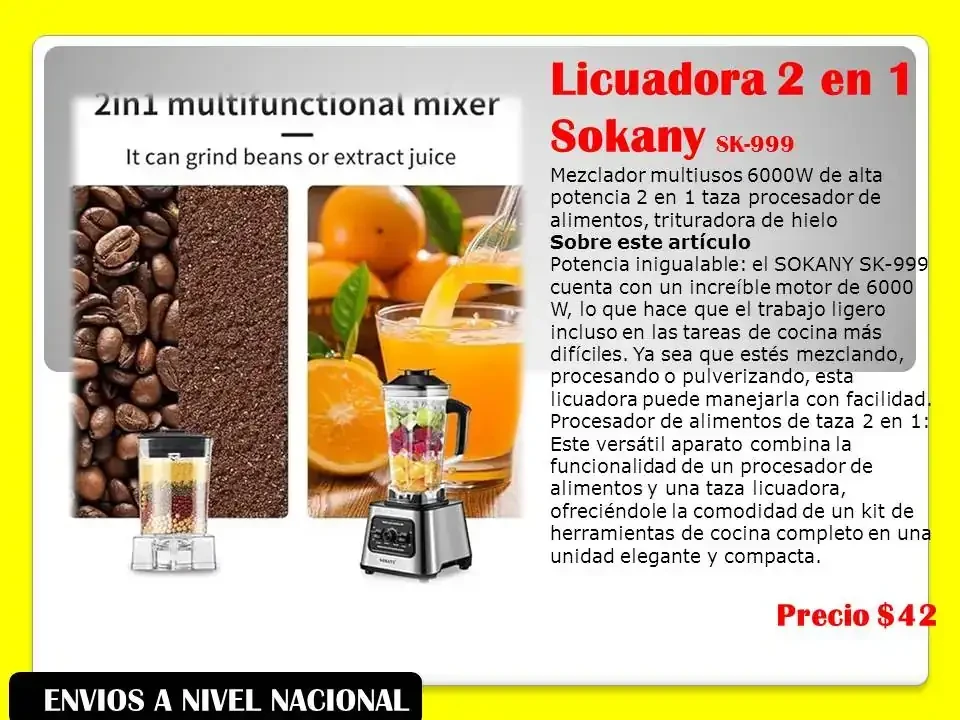 Licuadora sokany con molino incluido  3