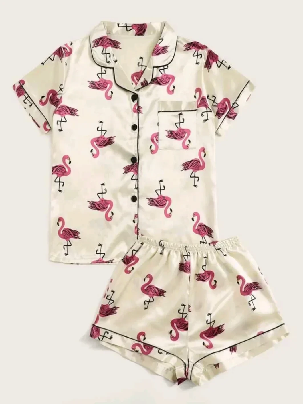 Pijama satén flamenco, talla M 5