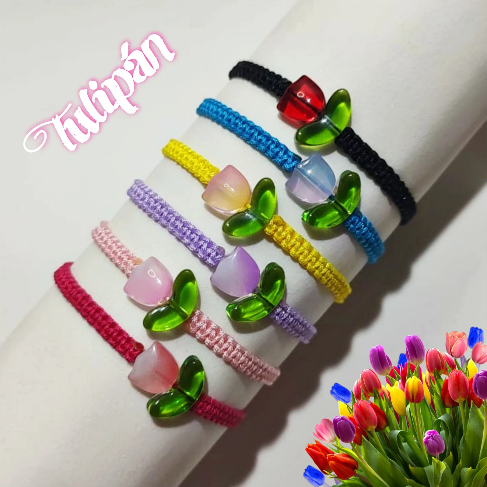 1 Pulsera de Tulipán Tejida