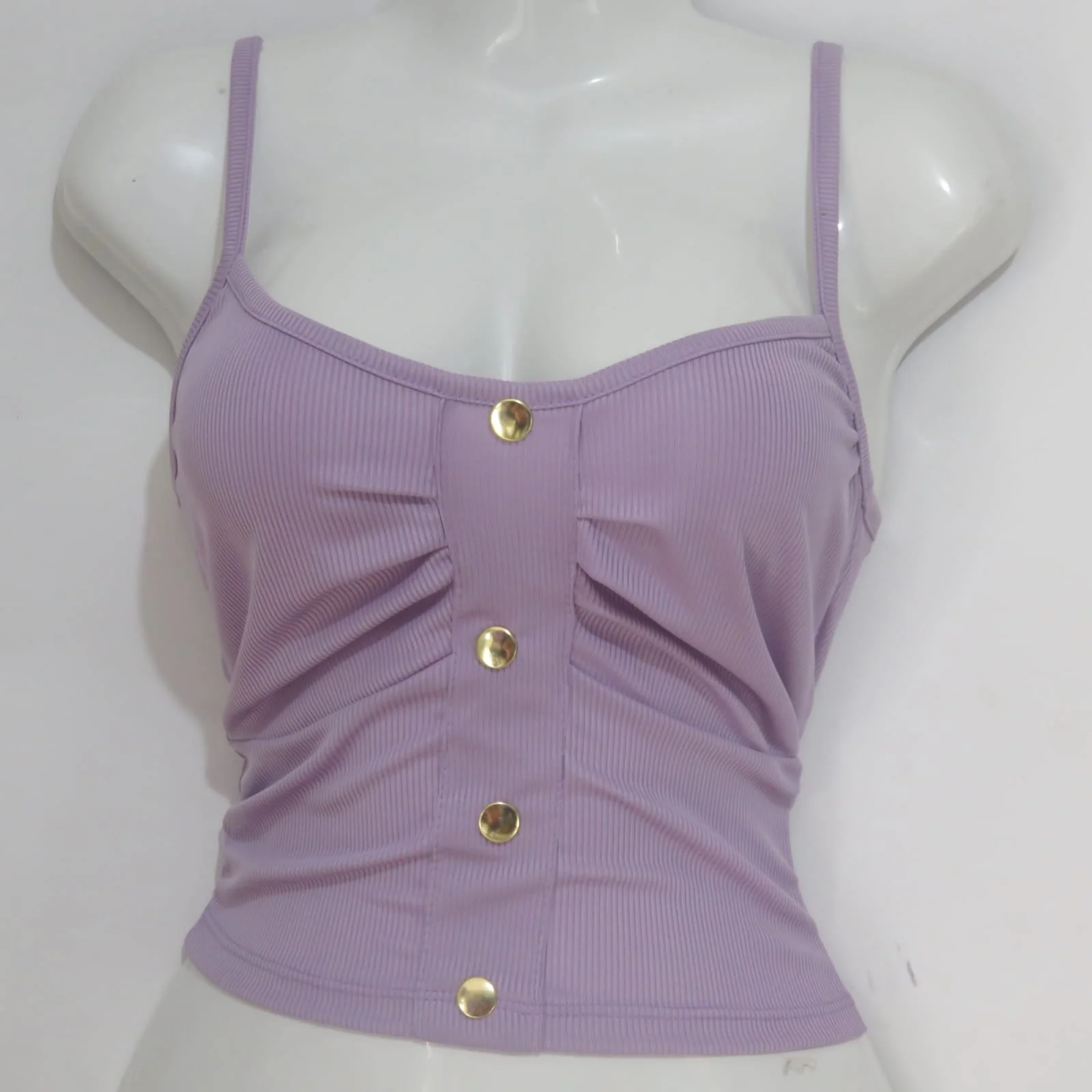 Crop top lila de botones 5